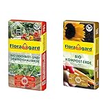 Floragard Bio Hochbeet- und Gewächshauserde, 70 liters, Braun & Bio Kompost-Erde 50 Liter –...