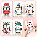 Handwärmer Kinder, 6 Taschenwärmer Wiederverwendbar Mit Süßen Winter-Pinguin-Motiven,...