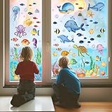 Kangtaixin Fensterbilder Kinderzimmer Selbstklebend - 9 Blatt Wiederverwendbare Unterwasserwelt...