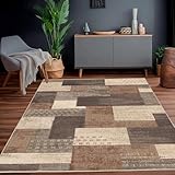 Calinline Moderne Geometrische Patchwork Indoor Wohnzimmer Teppich, Beige 160x230 cm Große Teppiche...