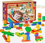 240 Stück Großen Bausteine Kompatibel mit Duplo Steine und Top-Marken,Classic Große Bausteine...