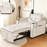 Rvjiahe 3-in-1 Ausziehbares Einzel-Schlafsofa – Mit Getränkehaltern und Handyhalter,...