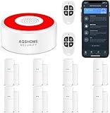 AGSHOME Alarmanlage 11 Stück, WLAN Smart Alarm System mit fürs Home Security, Echtzeit App Push,...