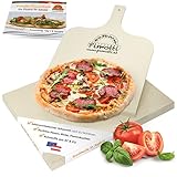 PIMOTTI Pizzastein 3cm Pizzastein für Backofen Brotbackstein aus echtem Schamott Pizzastein eckig...