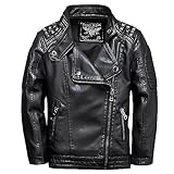 linboo Lederjacke Jungen übergangsjacke Frühling Herbst Kinder Bomberjacke Motorrad Bikerjacke...