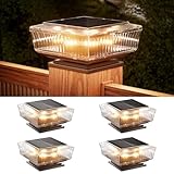 JACKYLED Solar Pfostenkappe, 2 Lichtfarben Warm-/Kaltweiß, wasserdichte LED Außenbeleuchtung für...