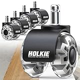 HOLKIE Bürostuhl Rollen 11mm 5er Set Grau Gummi Rollen für Bürostühle Schreibtischstuh mit...