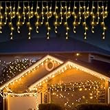 YJY LIGHT Eisregen Lichterkette LED Warmweiß 2500K, 5 m Lichtvorhang 200 LEDs, 8 Modi mit Timer &...