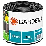 Gardena Raseneinfassung 15 cm hoch: Ideale Rasen-Abgrenzung, auch für Beete, 9 m, verhindert...