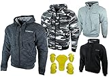 HEYBERRY Hoody Motorradjacke Roller Hoodie mit Aramid Graumeliert Gr. XL