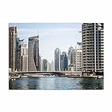 Vero Home 12092 Glas-Schneidebrett: Gebäude - Dubai Skyline mit Motiv