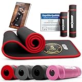 NEOLYMP extra Dicke und rutschfeste Fitnessmatte mit Fitness E-Book und Tragegurt - Pilatesmatte,...