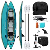 Abahub 420cm Kajak Aufblasbar 2 Personen Inflatable Kayak mit Kajak Paddel, Kajaksitz, Fußstütze,...