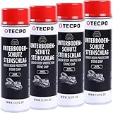 TECPO 4X Unterbodenschutz Steinschlag überlackierbar schwarz, 500ml