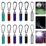 12 Stück Mini LED Taschenlampe: Mini Taschenlampe Kinder mit Schlüsselbund Farbige Aluminium...