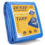 Winpull Tarp 20 x 30 m, 14 mm, robuste, wasserdichte Plane, große Mehrzweck-Abdeckung mit...