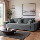 SOFILAND Cordo Schlafsofa 265×150 cm mit Bettkasten – Cord Sofa TILIA Breitcord, SoftTouch...