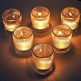 Vohocandle Klare Teelichthalter Glas mit 12, Teelichtgläser Vintage als Hochzeitsgeschenk,...