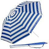 Royal Gardineer Strandschirm mit Tasche: 2-teiliger Sonnenschirm mit Sonnenschutz UV30+ und Tasche,...
