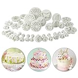 Soleebee 33-Teiliges Fondant Ausstecher Set Ausstechformen für Blume Formen Set Fondant Werkzeuge...