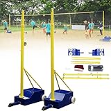 Tragbarer Volleyball-Badminton-Netzständer mit Rollen und stabiler Basis für...