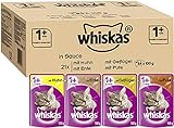 Whiskas 1+ Katzenfutter – Geflügel-Auswahl in Sauce – Schmackhaftes Feuchtfutter für eine...