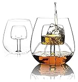 GOOFFY Whisky Decantador 18 Oz Rotweinglas, Weinglas mit eingebauter Belüftung, Kelche ohne Stiel,...