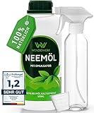 WENDOWERK® Neemöl [500ml] - Inkl. Sprühflasche und Messbecher - Neemöl mit Emulgator zur...