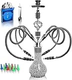 Shisha Komplettset mit 4 Schläuchen, 22'' Großes Shisha Kit für bis zu 4 Personen mit allem...