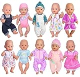 10 Sets Puppenkleider Outfits für 14 bis 16 Zoll Neugeborene Babypuppen und für 18 Zoll...