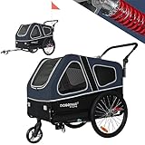 Doggyhut S-Line XL Hundeanhänger & Hundebuggy mit Federung 2 in 1 Hunde Fahrradanhänger Jogger...