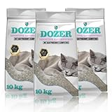 10kg Dozer Katzenstreu Sensitive mit Babypuderduft Klumpstreu Premium 39L | Katzenstreu mit...