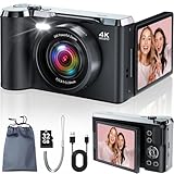 Digitalkamera, JDZ 4K Kamera Fotokamera 16X, Digitalkameras 1080P, Kompaktkamera mit 32 GB TF-Karte,...