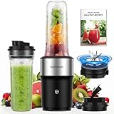 SHARDOR Smoothie Maker, 900W, StandMixer mit 2 * 700ml Flasche, mixer mit Edelstahl 6-Klingen, BPA...
