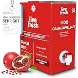 LiveFresh Granatapfelsaft Kaltgepresst¹ - 3 Liter – 100% Granatapfel Direktsaft ohne Zusätze –...