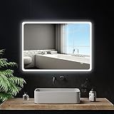 Youyijia LED Badspiegel mit Beleuchtung, 70 x 50 cm Wandspiegel Badezimmerspiegel Kaltweiß 6000K...