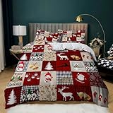 Yzehomijia Weihnachtsdecke für Kinder 100% weiche Mikrofaser - 3-teiliges Bettset (1 Decke + 2...