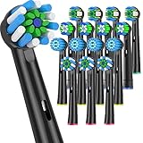 ITECHNIK 16er Schwarz Aufsteckbürsten für Oral B Elektrische Zahnbürsten, 4er Soft Brush, 4er...