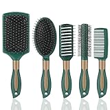 Lvefyti 5 Stück Haarbürste Set,Massage Haarbürsten Entspannungsbürsten Borsten Kamm,5 Typen...