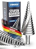 Stufenbohrer Profi aus HSS Stahl - [15 Stufen | Ø 4-32mm] - Kegelbohrer, Schälbohrer, Metall,...
