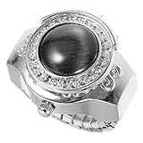 Uonlytech Metall Ringuhr mit Elastischem Band Kleine Retro Fingerring Uhr Praktische Armbanduhr für...
