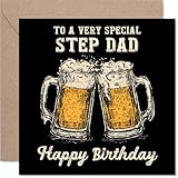 Geburtstagskarte für Stiefvater – Bday Beer – Happy Birthday Karte für Stiefvater vom Sohn und...