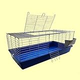 1,20 m Neues Modell Hasenkäfig Nagerkäfig Kaninchenkäfig Käfig Stall Meerschweinchen blau