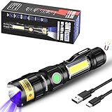 DARKBEAM UV 365nm Taschenlampen USB Aufladbar Schwarzlicht, LED Taschenlampe 3 in 1 Ultraviolett...