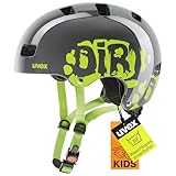 Uvex Kinder Fahrradhelm Kid 3,Grau (Dirtbike Gray-Lime),51-55 cm
