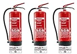 3 Pulver-Feuerlöscher – Protex Pulverfeuerlöscher – 6 kg - für die Brandklassen ABC –...