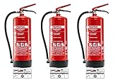 3 Pulver-Feuerlöscher – Protex Pulverfeuerlöscher – 6 kg - für die Brandklassen ABC –...