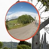 45CM Verkehrsspiegel Mit Schutzhaube, Einparkhilfe Garage Traffic Mirror Konvexspiegel...