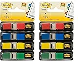 Post-it Index Flags schmal, Packung mit 4 Spendern, 35 Blatt pro Spender, 11, 9 mm x 43, 2 mm, Gelb,...