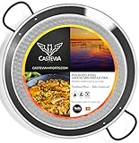 La Valenciana 55 cm, Stahl poliert Paella-Pfanne, Schwarz